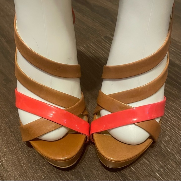 Guess Summer Love Heels Brown and Coral Heels - Picture 10 of 13